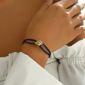 <span class=keywords><strong>Bracelet</strong></span> en acier inoxydable satiné, bijoux de mode, <span class=keywords><strong>bracelet</strong></span> en <span class=keywords><strong>fil</strong></span> de corde avec 3 anneaux, cordon réglable pour femmes et hommes - Product Image 1