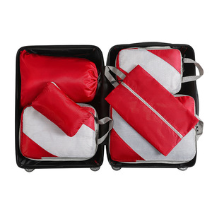 Custom Polyester Fashion Compression Packing <b>Cubes</b> Zipper Closure High Quality 6-Piece <b>Light</b> Weight Foldable Travel Luggage - Product Image 5