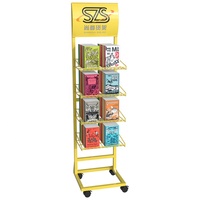 Tabliers en métal Tablettes à chocolat Présentoirs à bandes dessinées Étagères de magasin de bonbons Présentoir de design d'intérieur avec quatre paniers