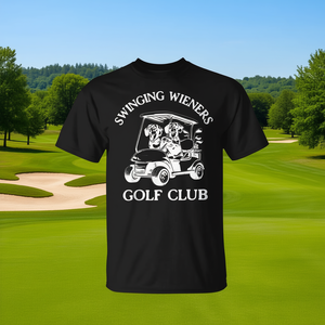 Camiseta con diseño de perro Dachshund de Swinging Wieners Golf Club, regalo para el día del padre - Product Image 3