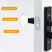 Butoir de porte rond transparent en silicone, auto-adhésif, lavable et réutilisable, pour vente en gros