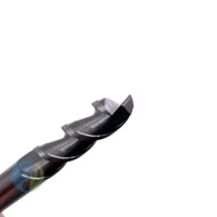 Fraiseuse CNC personnalisable OEM 55 degrés 6D*6*75L à 2 cannelures en acier au tungstène revêtu noir 55HRC pour fraisage de l'aluminium