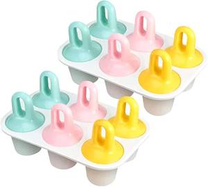 Moldes de silicona premium Miaowoof de 6 cavidades sin BPA para paletas de hielo, 6 palitos reutilizables de colores, molde sostenible para paletas pequeñas. - Product Image 1