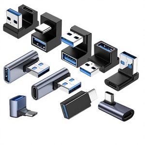 Adattatore USB 3.2 Gen 1 Type-C Maschio-Femmina a U, Convertitore ad Alta Velocità 10Gbps, Angolo a 90 Gradi a <span class=keywords><strong>L</strong></span> - Product Image 1