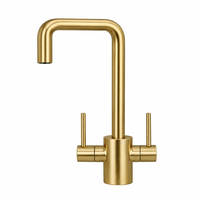 Zhejiang usine mode évier robinet double poignée 304 acier inoxydable rotation mélangeur 2 levier cuisine robinet d'eau côté Spray-ZY-K107L