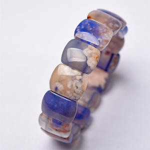 Bracelet large en pierre naturelle de haute qualité, en agate et pierre de soleil, fait main, pour homme et femme, vente en gros - Product Image 3