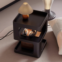 Table d'appoint au design ajouré, table de chevet multi-niveaux à rangement ouvert, petite table basse compacte pour salon et petits espaces