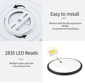 300 мм 18 Вт круглая ультратонкая светодиодная лампа с тройным защитой Ip54 Водонепроницаемая Балконная кухонная лампа для ванной комнаты пластиковая 90 современная лазерная печать - Product Image 3