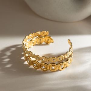 Bracciale a conchiglia J&<span class=keywords><strong>D</strong></span> Jewelry in acciaio inossidabile placcato <span class=keywords><strong>oro</strong></span> 18 carati con strass, stile resort da spiaggia, per donna - Product Image 6
