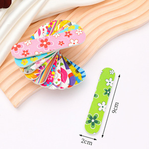HOT Selling Colorful Flower Heart Butterfly Printed 9cm Double Sided Mini Nail File Cheap Wholesale Sandpaper Nail Files