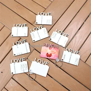 Wholesale Blank Keychains MDF LOVE Sublimation Key Chain For Transfer Printing DIY Wood Crafts Photo Gifts Present Making