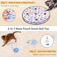 2025 Paws & Pouch Bola Plastik Ramah Lingkungan dengan USB Isi Ulang Mainan Kucing 6.4CM Merek Pet-U untuk Bermain Kucing