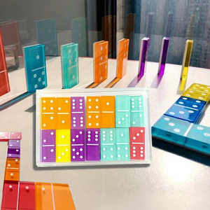 Jeu de dominos <span class=keywords><strong>en</strong></span> acrylique personnalisé, jeu de société éducatif, cadeau d'entreprise personnalisé - Product Image 2