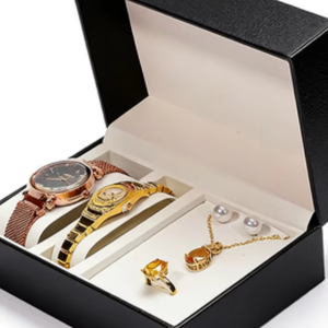 Boîte de rangement rectangulaire de protection pour montres, colliers et bagues – Coffret cadeau pour bijoux et montres – Offre spéciale - Product Image 1