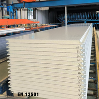 Panel Dinding Logam Baja Modern untuk Luar Ruangan, Gudang Pabrik, Tahan Air, Isolasi Polyurethane 50mm, Panel Sandwich Busa PU