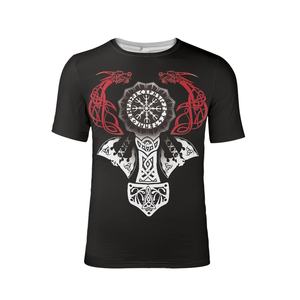 T-shirt personnalisé pas cher Vikings Valknut Tattoo Dragon Imprimé 6XL T-shirt oversize de haute qualité col rond T-shirt à manches courtes pour hommes - Product Image 2