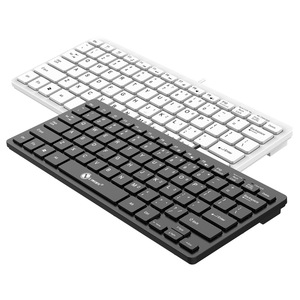 Limei K12 <b>Chocolate</b> <b>Mini</b> Wired Keyboard USB Membrane Laptop Desktop Office Keyboard Black And White - Product Image 1
