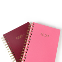 Agenda A5 à couverture rigide imprimé personnalisé Journal coloré en lin à spirale sans date pour les agendas de fournitures de bureau