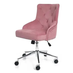 Chaise de meuble Chaises de travail pour étude à domicile Fournisseurs de rembourrage Boucle de tissu Dossier moyen de luxe Sans accoudoirs Ergonomique Pivotant Bureau