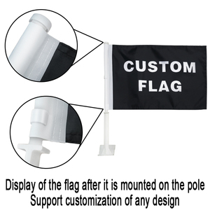 Drapeau de fenêtre de <span class=keywords><strong>voiture</strong></span> <span class=keywords><strong>USA</strong></span>-Canada-Mexique 2026, 30x45cm, polyester simple face, imprimé sportif, avec mât pliable en PP, personnalisable - Product Image 3
