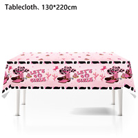 Nouvel ensemble de vaisselle jetable écologique en papier sur le thème du cowboy western rose pour anniversaire, comprenant assiettes, serviettes et nappes, vente en gros