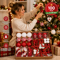 Lot de 100 kits de peinture de Noël avec pinceaux – Fournitures d'art DIY pour enfants, cadeaux de fête et décorations