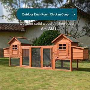 Grande Pollaio Esterno in Legno Massello, Gabbia per Piccioni e Conigli, Cuccia per Gatti Stile Fattoria Senza Chiusura - Product Image 5