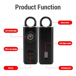 Rechargeable Personal <b>Safety</b> Alarm <b>Keychain</b> LED Light Mini Self Defense Device for Women Students Outdoor Walking - Product Image 4