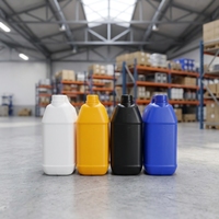 Bouteille en plastique de 1 litre avec bouchon à vis pour liquides chimiques, shampoing, savon liquide, crème pour le visage, nettoyant facial, lotion, huile essentielle