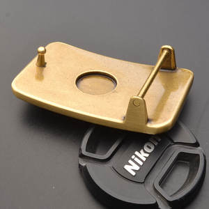 Tamanho Interno 40mm Sólido Latão Pena tigre leão Cabeça Jade Western Nome Placa Belt Buckle - Product Image 2