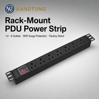 Barre d'alimentation PDU 19 pouces pour rack, type US/UK/IEC, 10 prises avec protection contre les surcharges pour centre de données