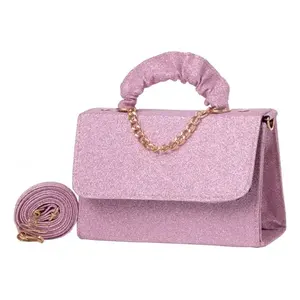 Bolso Bandolera Vintage para Mujer Fana, Cuero Rosa Brillante, Cadena Simple, Forro de PU Impermeable, Uso Diario - Product Image 1