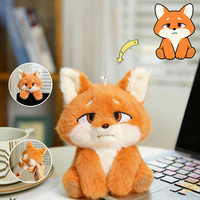 Porte-clés personnalisé UYEAH en peluche douce de 10 cm en coton, renard mignon à suspendre pour sac d'école, poupée personnalisable avec vêtements.