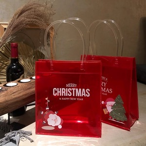 Bolsa de Regalo Transparente de PVC de Alta Gama para Nochebuena, Bolsa de Embalaje para Manzanas con Estampado Animal - Product Image 3