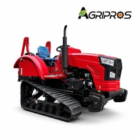 Tracteur à chenilles en caoutchouc 60 CV avec rotoculteur intégré à entraînement hydraulique pour serres, rizières et terres arides