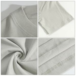 T-shirt à manches courtes col rond avec logo personnalisé, 100% coton respirant, coupe ample, épaules tombantes, sous-vêtement pour homme - Product Image 3