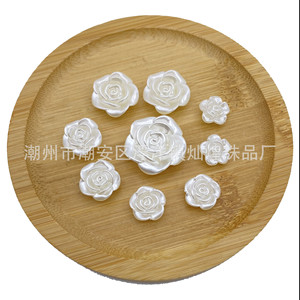 Decoración de flores de resina de rosa blanca para accesorios de joyería DIY para bodas - Product Image 5