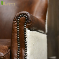 Chaise design vintage industrielle rétro, chaise d'aviateur, salon de cigares, bar, pub, club, studio, salon, meubles vintage, bureau à domicile