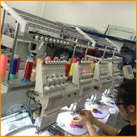 Nouvelle machine à broder Inbro informatisée et automatique à 6 têtes pour la découpe de fil, la dentelle, la sequins et la perlage, pour casquettes de baseball, modèle 1