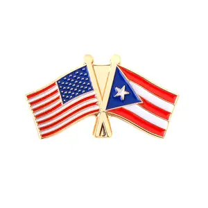 무료 샘플 저렴한 사용자 정의 금속 아연 합금 에나멜 국가 미국 미국 국기 옷깃 핀 배지 국경일