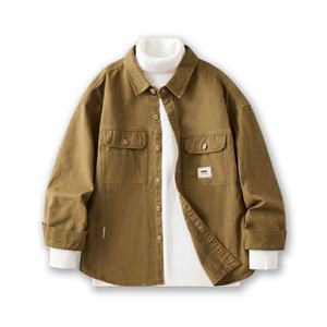 เสื้อเชิ้ตแจ็คเก็ตผู้ชายปี 2025 สไตล์เรโทร แบรนด์ทันสมัย ดีไซน์ใช้งานได้จริง ทรงหลวม ใส่สบาย สไตล์ลำลองเท่ๆ |   ปรับแต่งสีและลวดลายได้ - Product Image 5