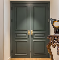 Porte de sécurité double hybride moderne en bois et métal BOCHARM avec serrure intelligente et vitre latérale pour villa