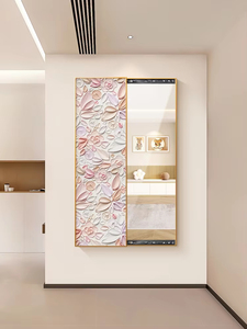 Modern Retro Flower Decorative Painting Sliding <b>Mirror</b> Full Length <b>Wall</b> Sticker Home <b>Mirror</b> - Product Image 5