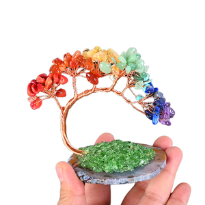 Wholesale Natural Crystal Chips Rose Quartz Gemstone Gravel 7 Chakra Crystal <b>Tree</b> - Product Image 1