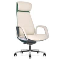 Chaise de bureau de direction en cuir italien de luxe, chaise de direction en cuir de vachette avec fonction d'inclinaison, bureau d'étude pour ordinateurs.