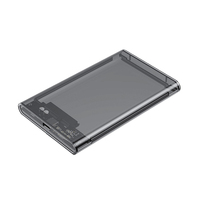 Kotak Hard Disk Mobile USB 3.1 Transparan 2.5 Inch Abu-abu Biru Plastik Notebook Serial Port SATA Solid State Drive SSD Tanpa Sekrup