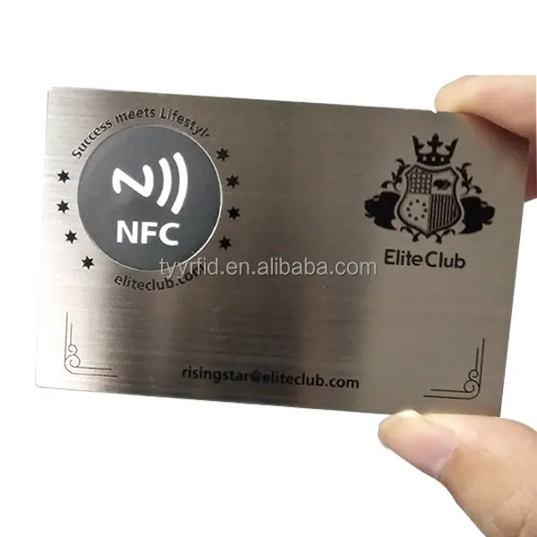 ขายดีบัตรเครดิตดิจิทัลการ์ด NFC 13.56MHz โลหะ Ntag213ควบคุมการเข้าถึงโลหะ RFID