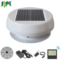 Ventilateur de toit solaire à dôme de luxe écologique de 14 pouces, ventilateur de plafond industriel à courant continu, climatiseur de toit, ventilation axiale, ventilateur d'évacuation