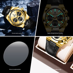 Reloj de Pulsera de Cuarzo Luminoso con Cronógrafo de Tres Ojos y Seis Agujas, Estilo Casual para Hombre, Correa de Cuero, Código Piloto, para Negocios - Product Image 4