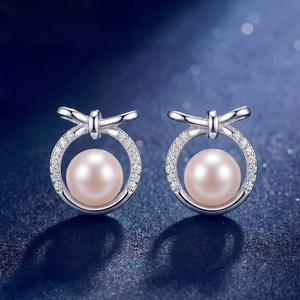 Boucles d'oreilles en perles d'eau douce naturelles, bijoux en argent Sterling S925, double perle, pour femmes, élégant, minimaliste, cadeau de mariage - Product Image 5